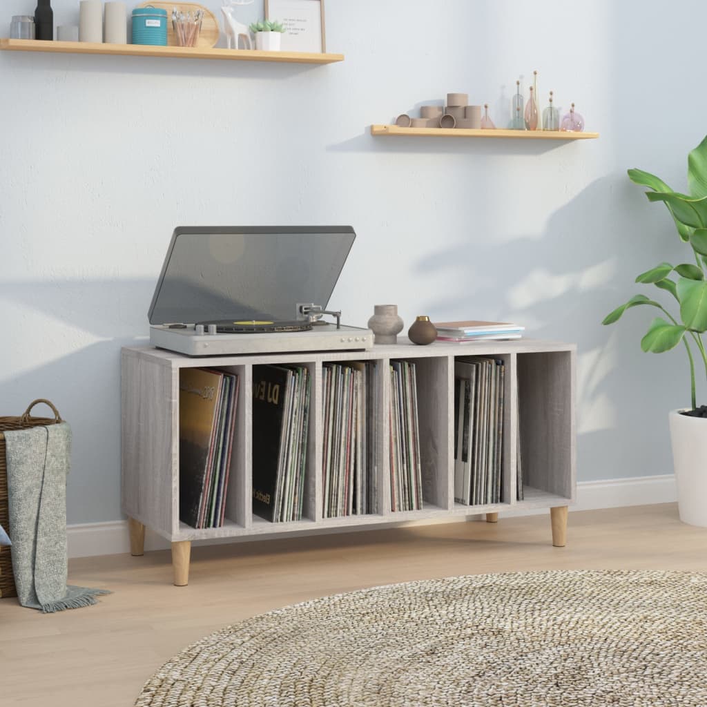 Record Cabinet Grey Sonoma 100x38x48 cm Engineered Wood - Unbeatable Bargains