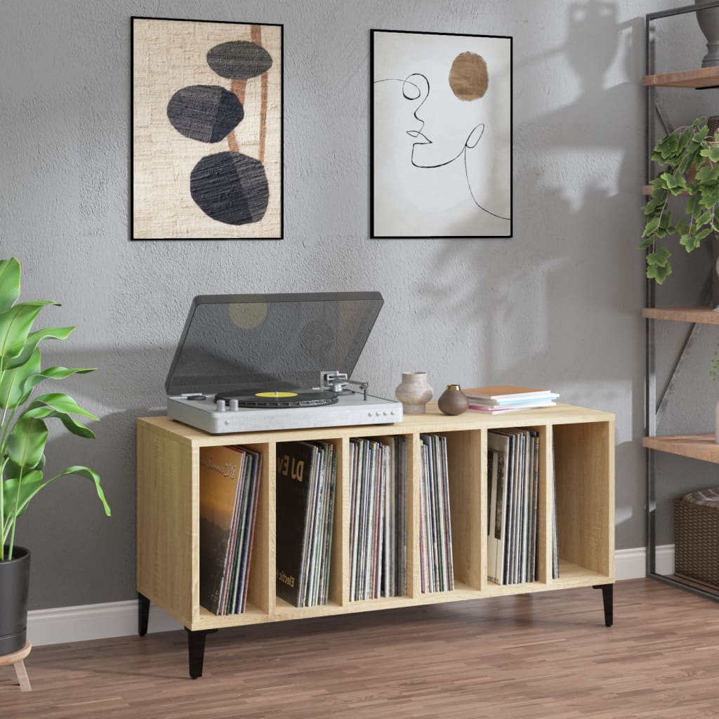 Record Cabinet Sonoma Oak 100x38x48cm Engineered Wood - Tyrell & Tyrell