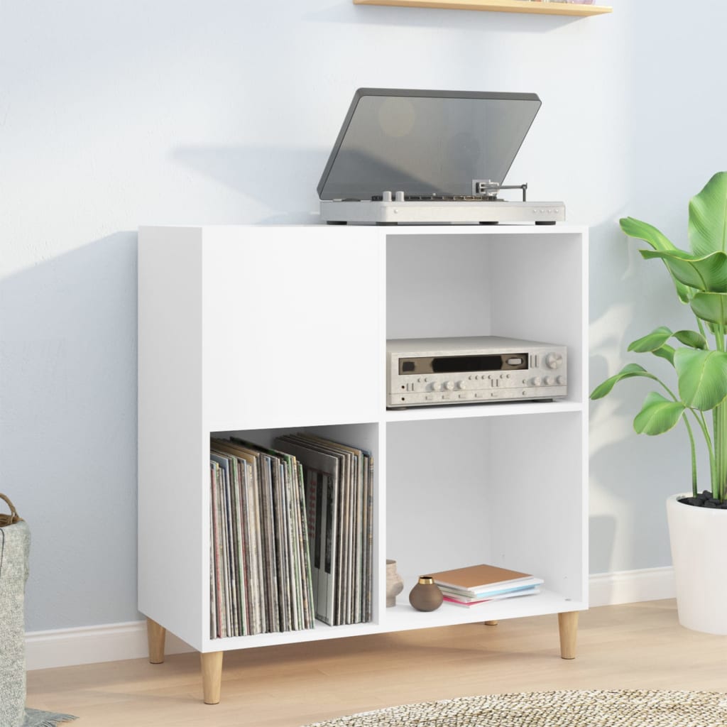 Record Cabinet White 84.5x38x89cm Engineered Wood - Millennium Furniture