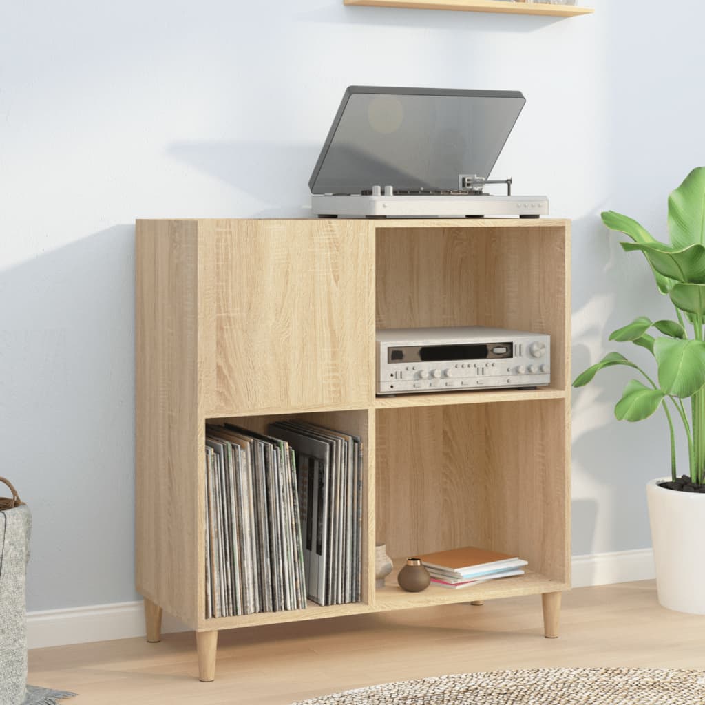 Record Cabinet Sonoma Oak 84.5x38x89cm Engineered Wood - The Home Maker