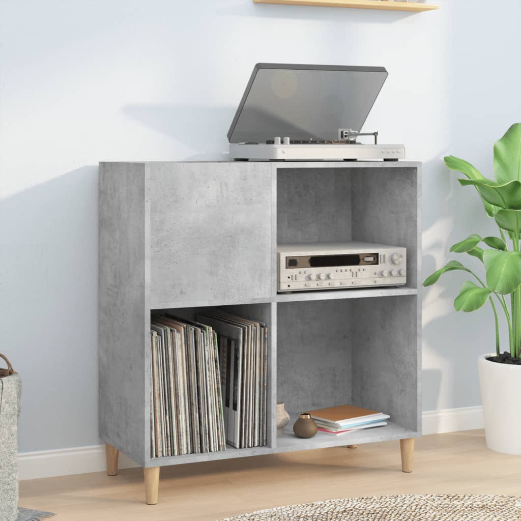 Record Cabinet Concrete Grey 84.5x38x89 cm Engineered Wood - Unbeatable Bargains