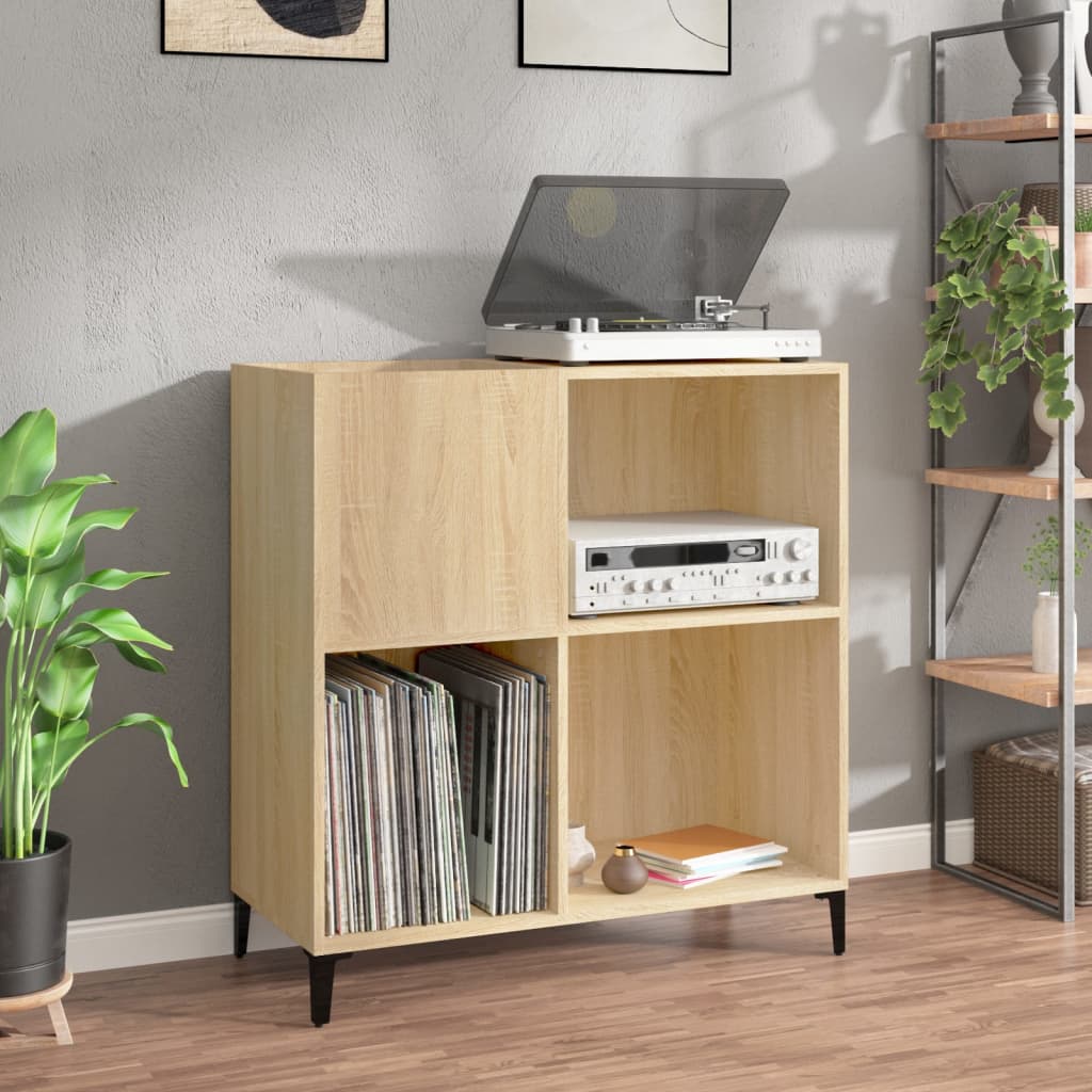 Record Cabinet Sonoma Oak 84.5x38x89cm Engineered Wood - Tyrell & Tyrell