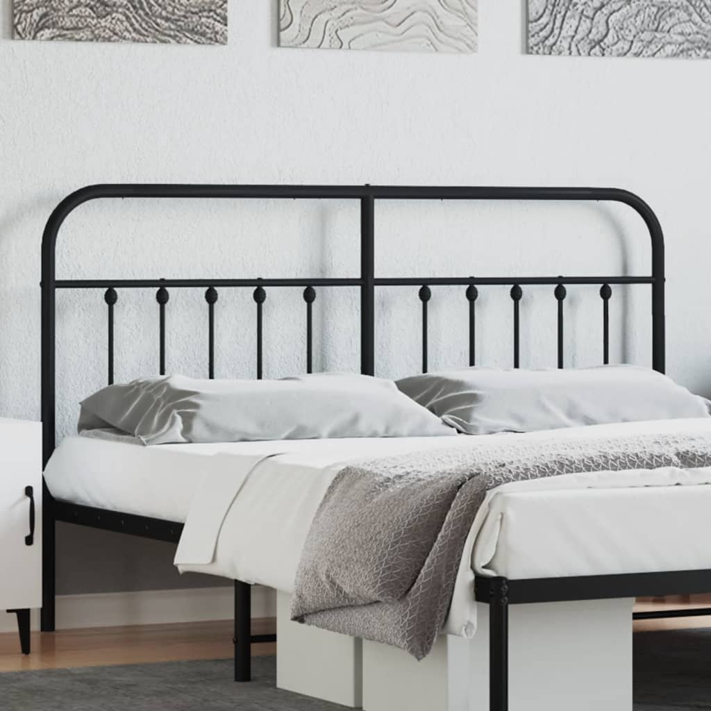 Metal Headboard Black 160cm - Unbeatable Bargains