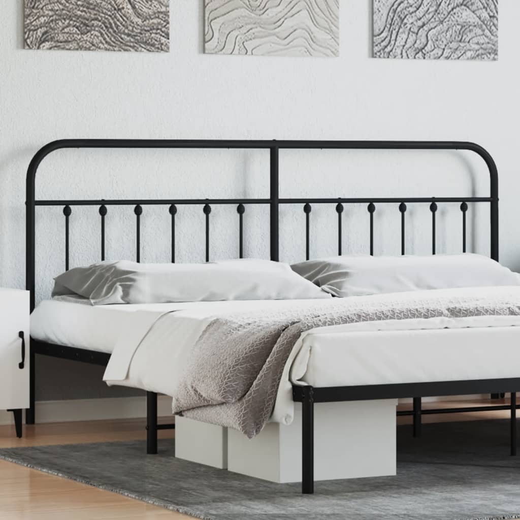 Metal Headboard Black 200cm - R and M Furniture
