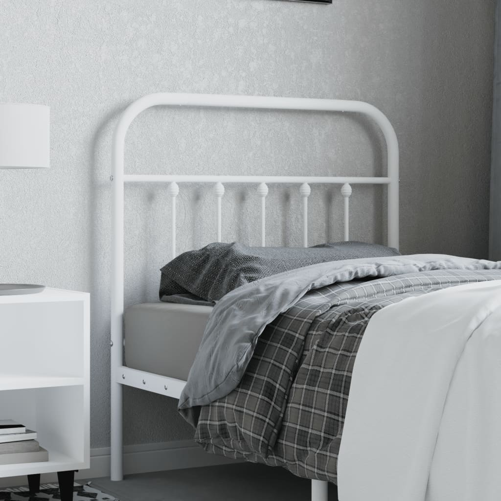 Metal Headboard White 80cm - Direct Imports