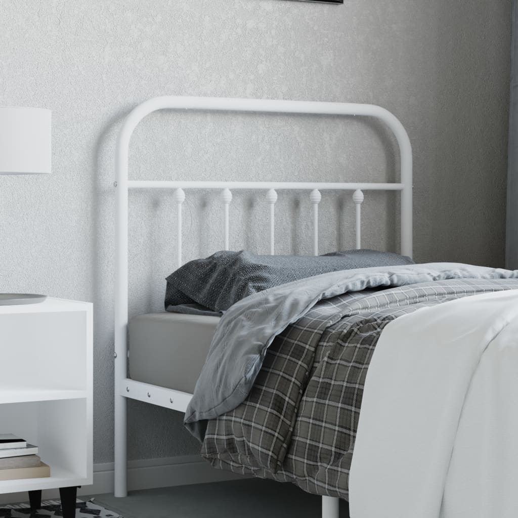 Metal Headboard White 90cm - Casper Homes