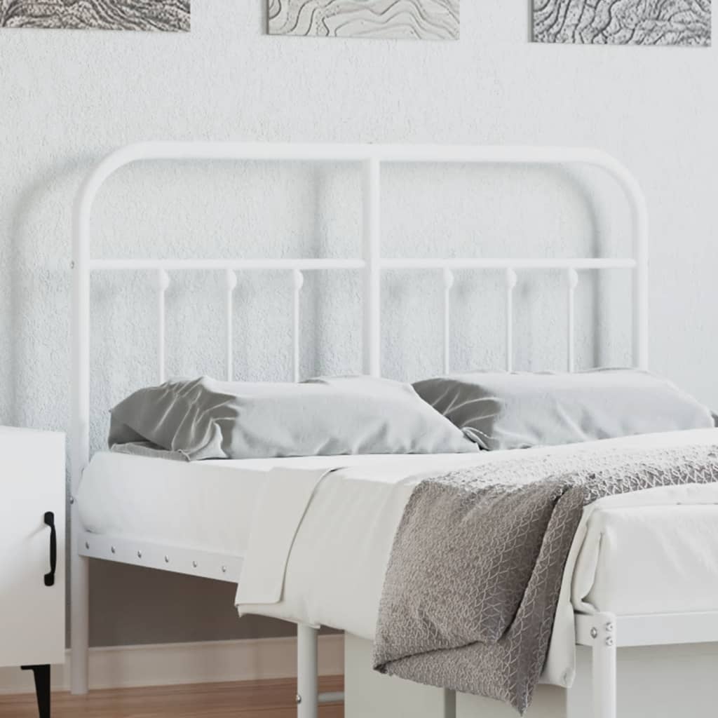 Metal Headboard White 120cm - Unbeatable Bargains