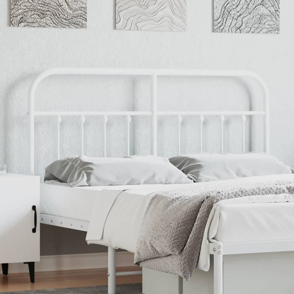 Metal Headboard White 135cm - Brittle & Co