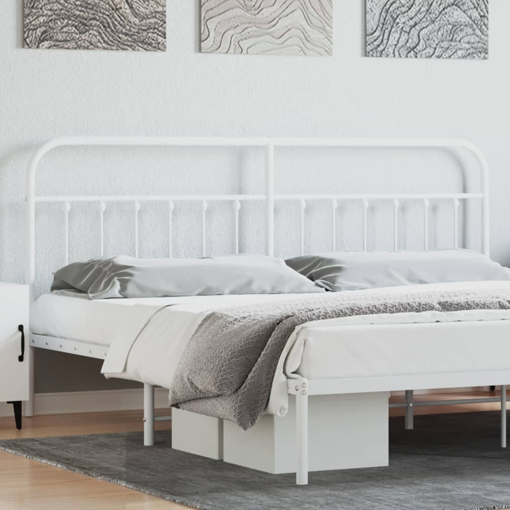 Metal Headboard White 200cm - Tyrell & Tyrell