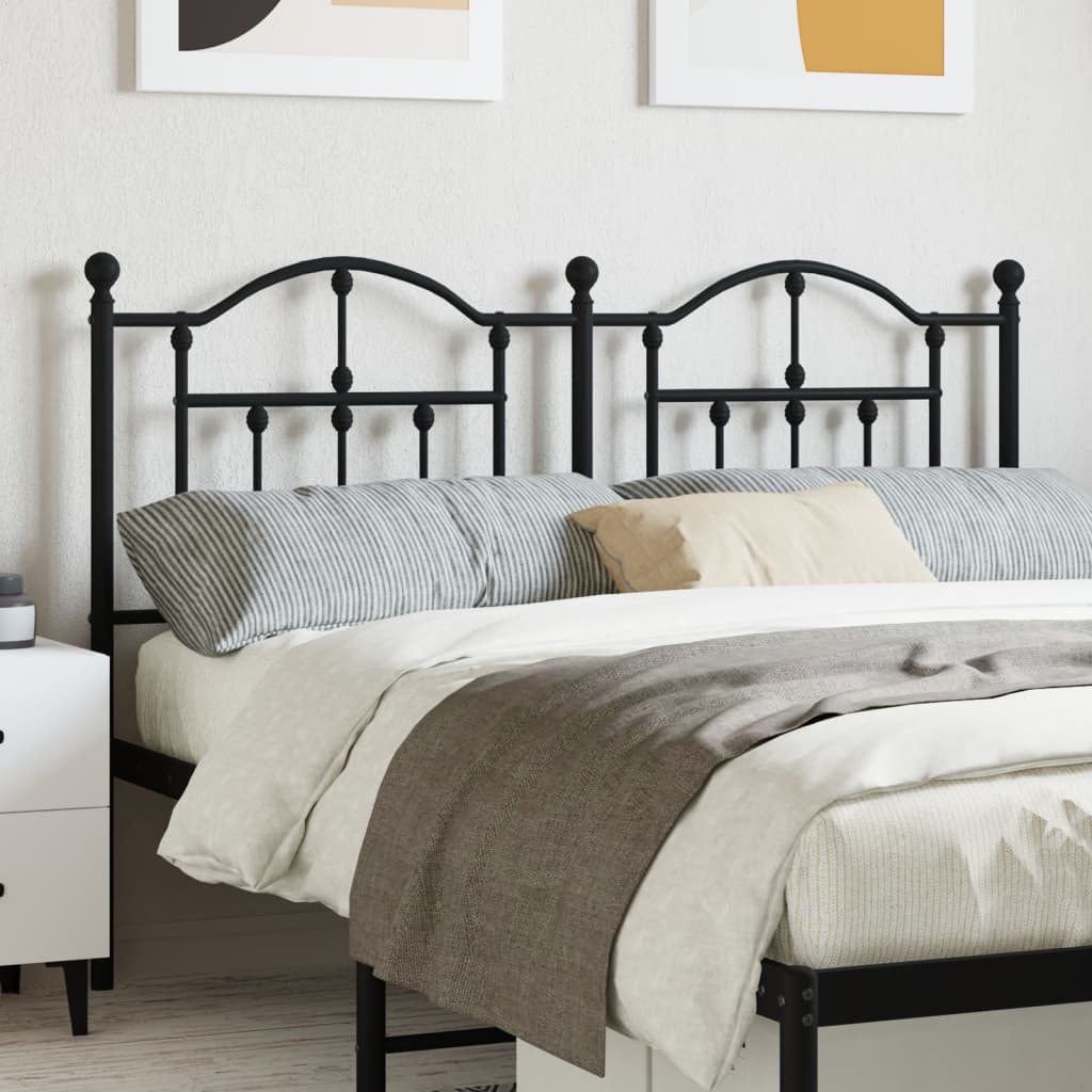 Metal Headboard Black 150cm - Casper Homes