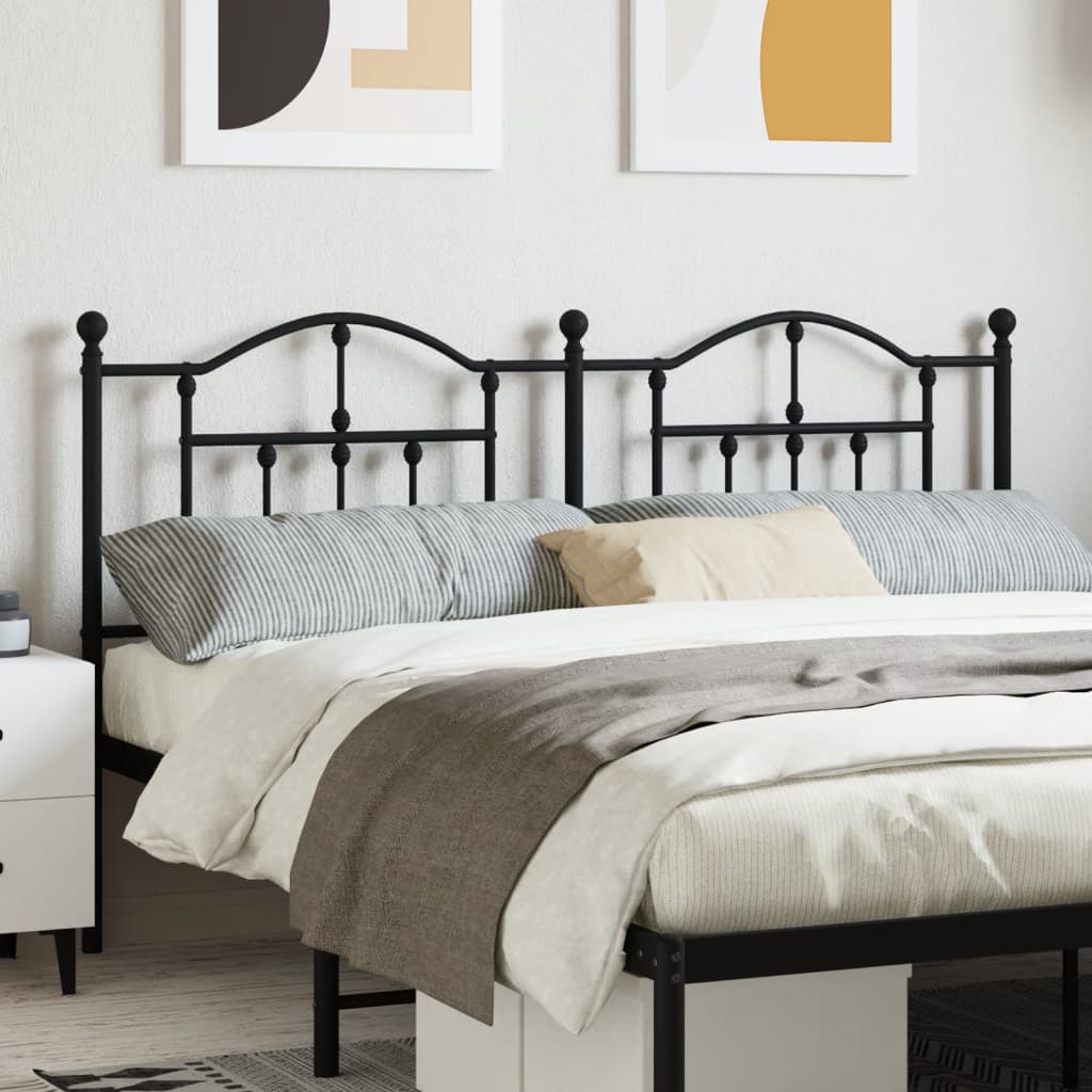 Metal Headboard Black 180cm - Unbeatable Bargains