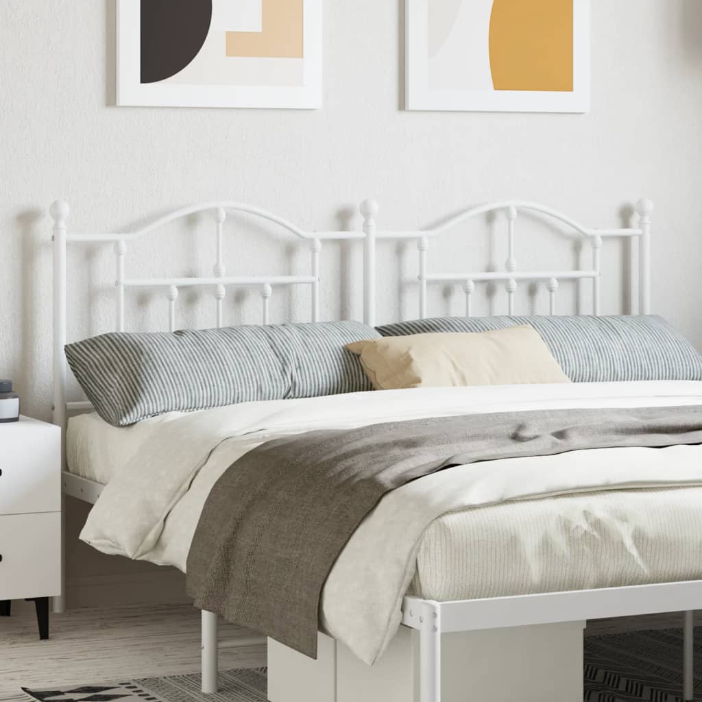 Metal Headboard White 180cm - Unbeatable Bargains