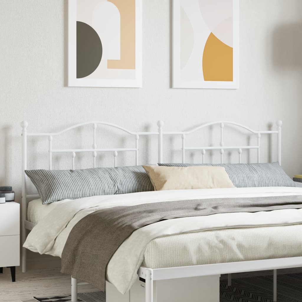 Metal Headboard White 193cm - Brittle & Co