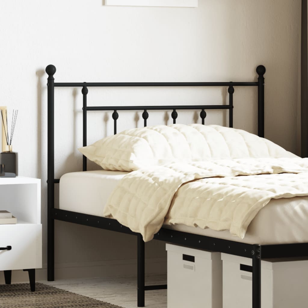 Metal Headboard Black 100cm - Unbeatable Bargains
