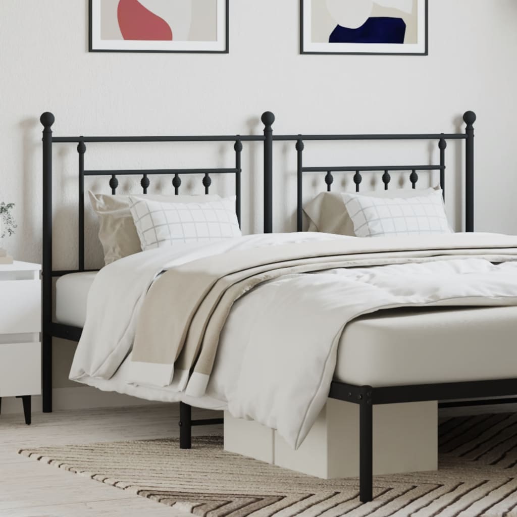 Metal Headboard Black 160cm - Merlin Deals