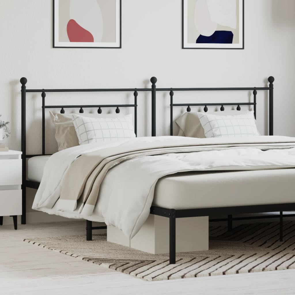 Metal Headboard Black 200cm - R and M Furniture
