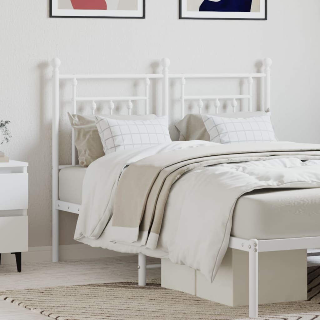 Metal Headboard White 120cm - Merlin Deals