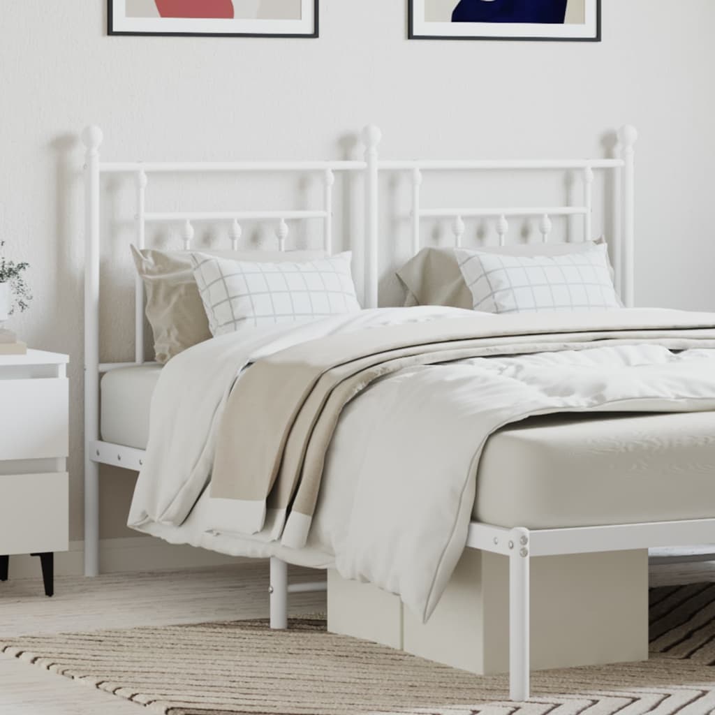 Metal Headboard White 135cm - Casper Homes