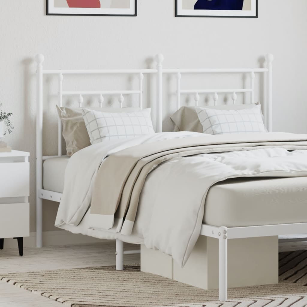 Metal Headboard White 140cm - Direct Imports