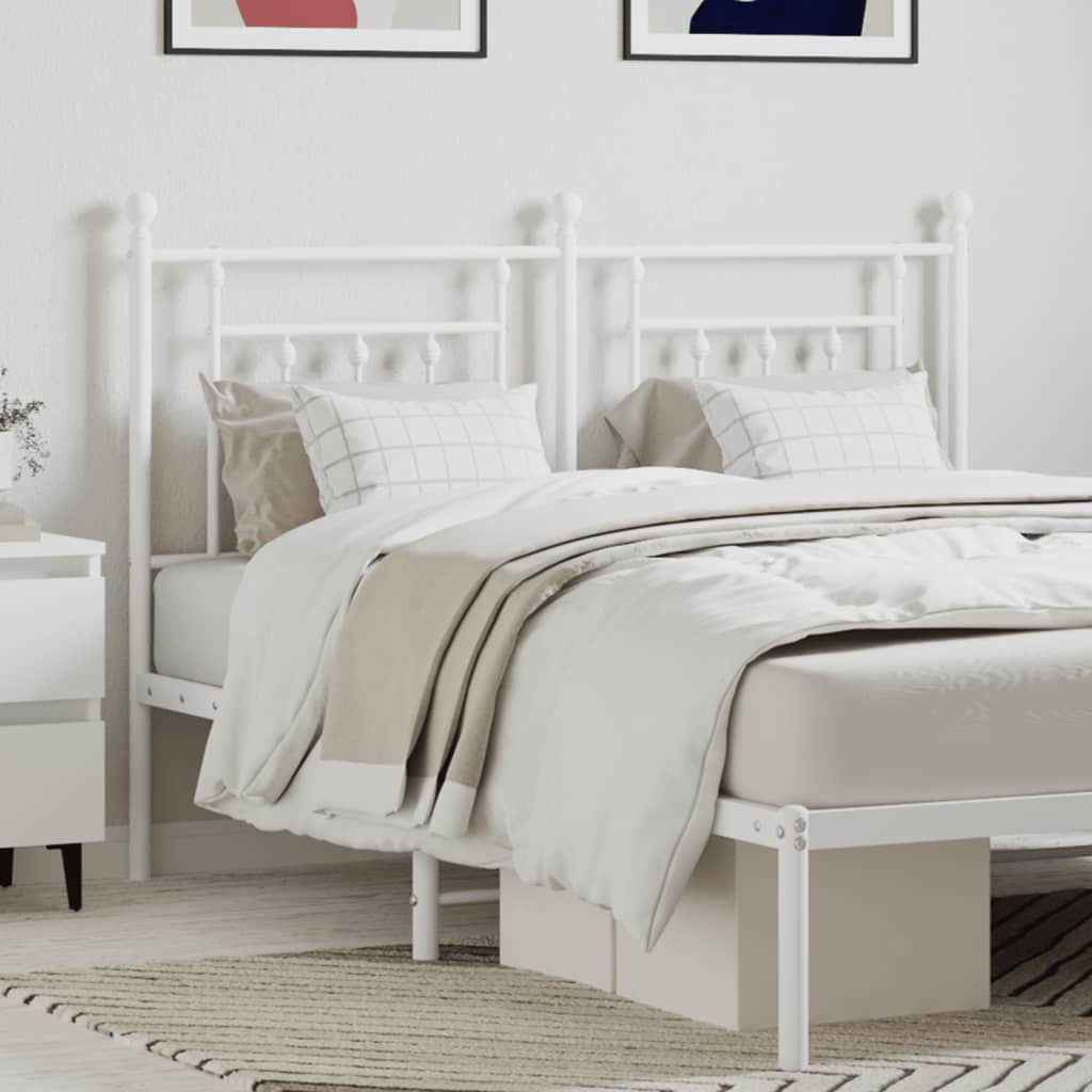 Metal Headboard White 150cm - Unbeatable Bargains