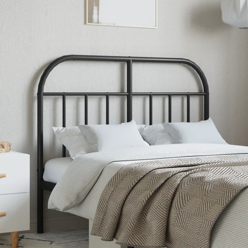 Metal Headboard Black 120cm - Casper Homes