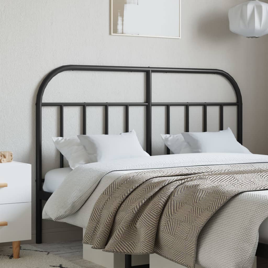 Metal Headboard Black 140cm - Brittle & Co