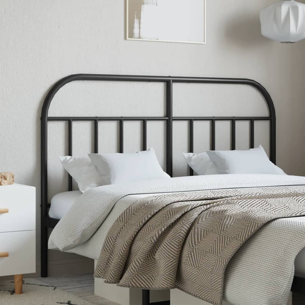 Metal Headboard Black 150cm - Unbeatable Bargains