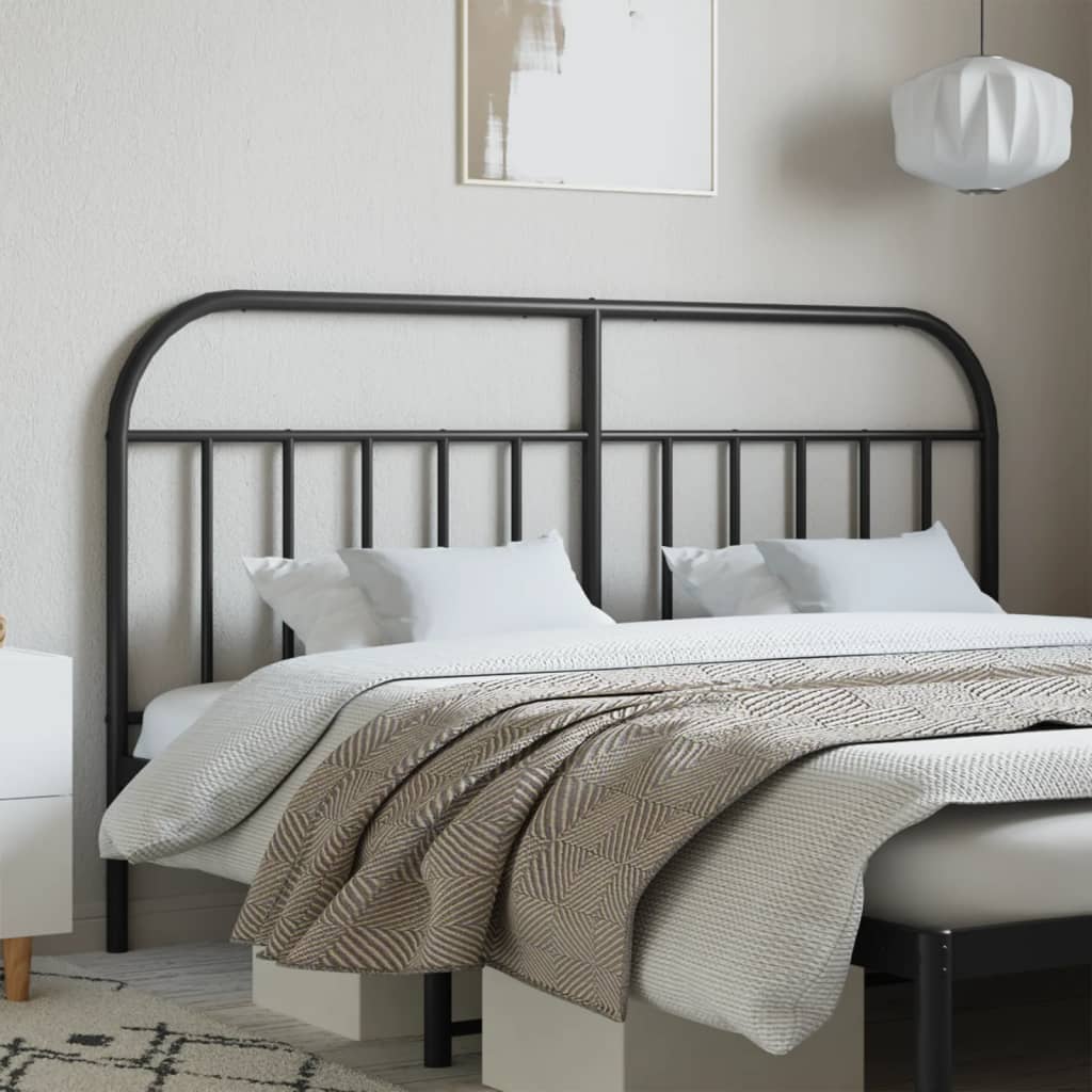 Metal Headboard Black 160cm - Casper Homes