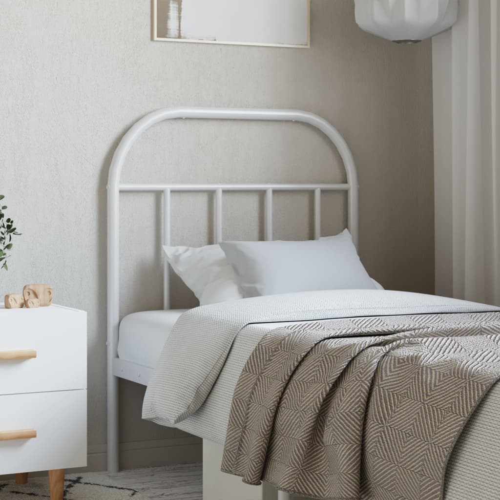Metal Headboard White 75cm - Unbeatable Bargains