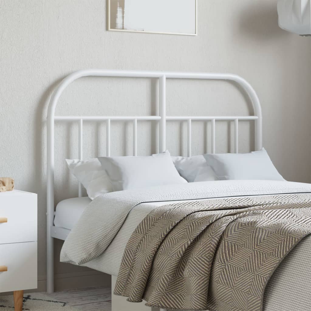 Metal Headboard White 120cm - Direct Imports