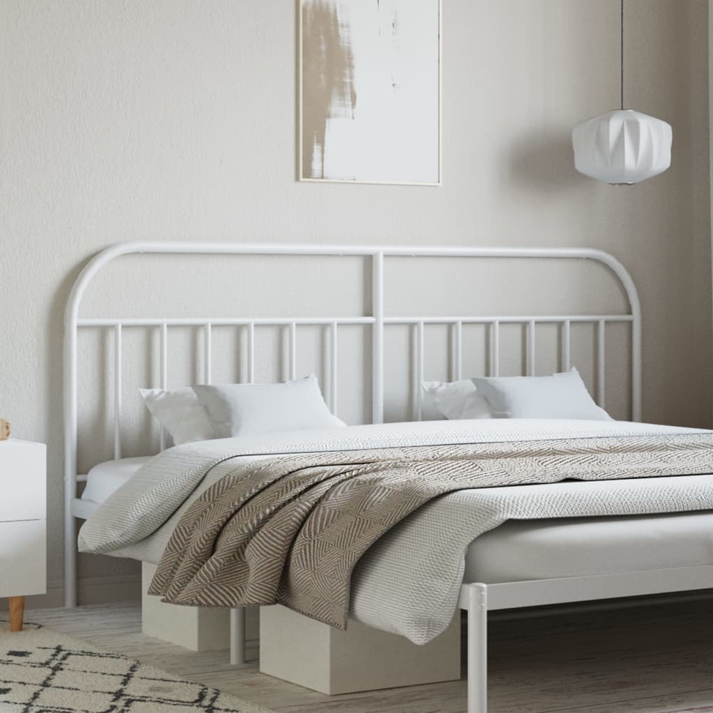 Metal Headboard White 200cm - R and M Furniture
