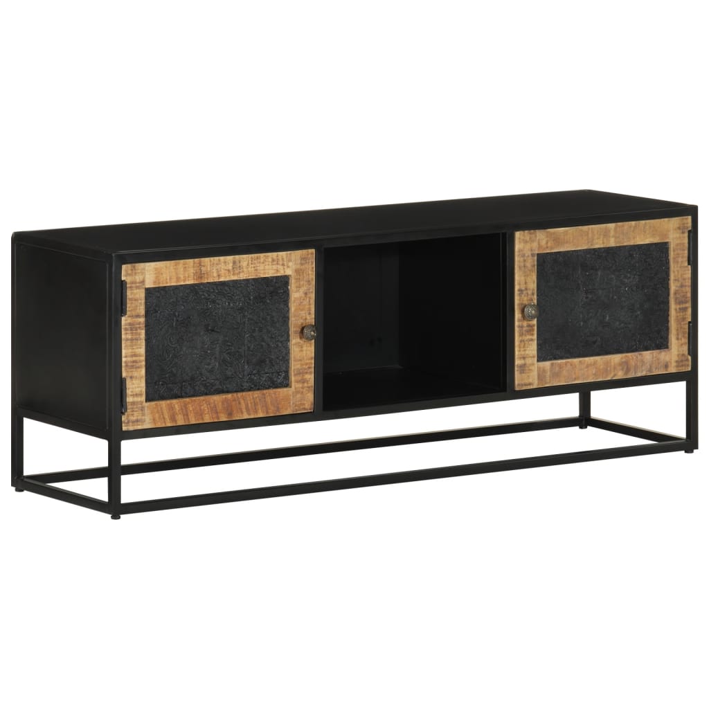 TV Cabinet 110x30x40 cm Solid Wood Mango and Iron - Sid & Sam