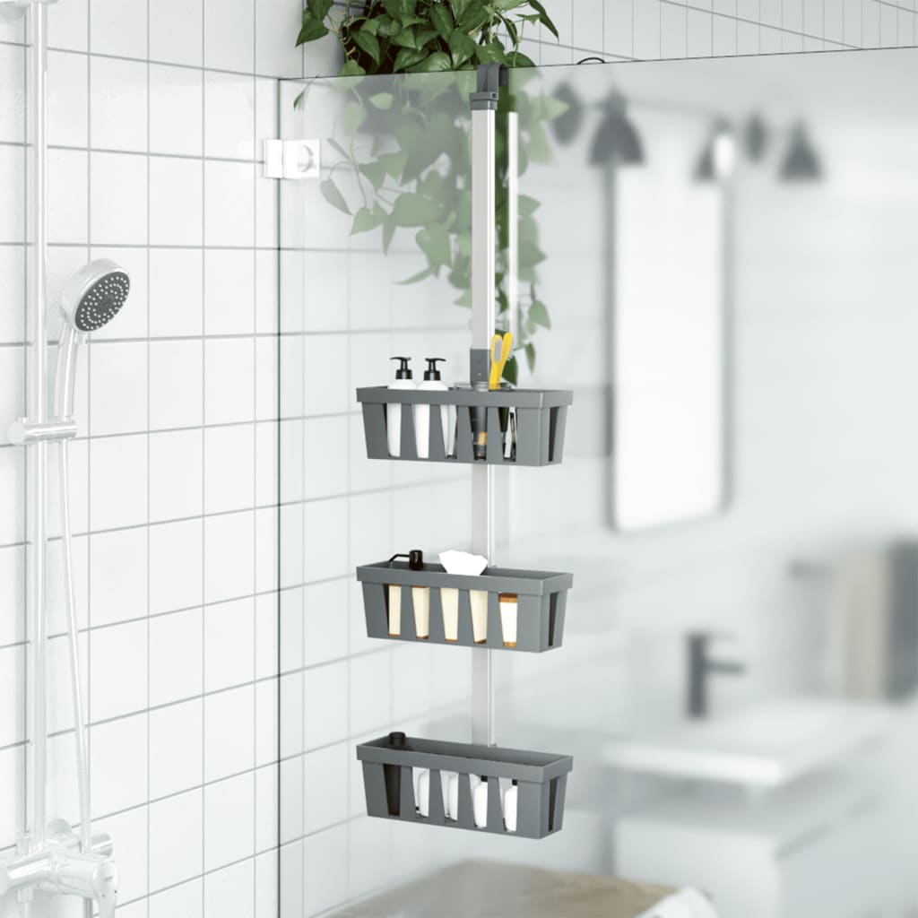 Shower Hanger Shelf 30x15x(67-105) cm Aluminium - Unbeatable Bargains