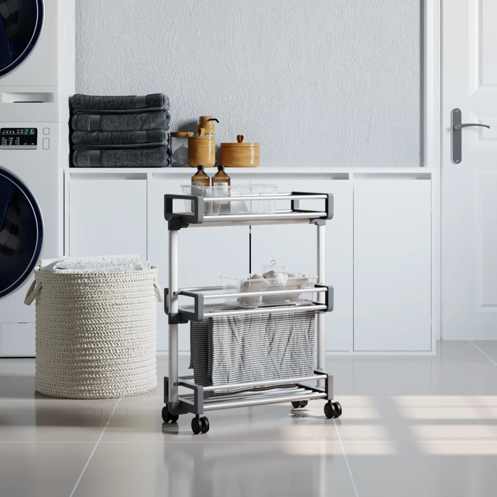 Storage Trolley 59x20x75 cm Aluminium - R and M Furniture