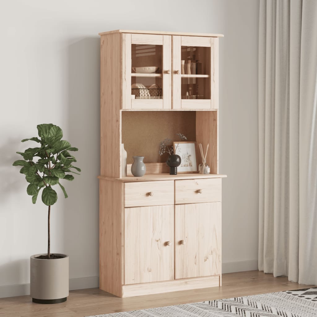 Highboard ALTA 77x35x165 cm Solid Wood Pine - Millennium Furniture