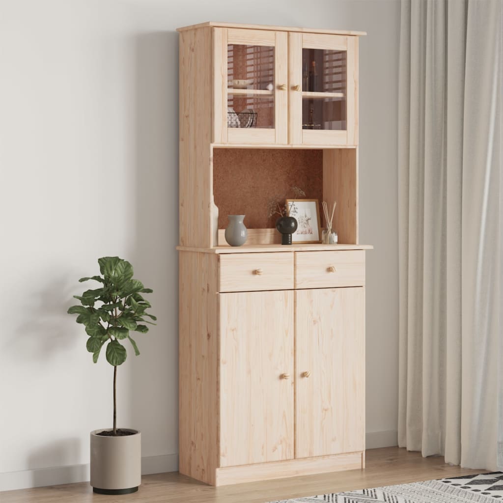 Highboard ALTA 77x35x188 cm Solid Wood Pine - The Home Maker