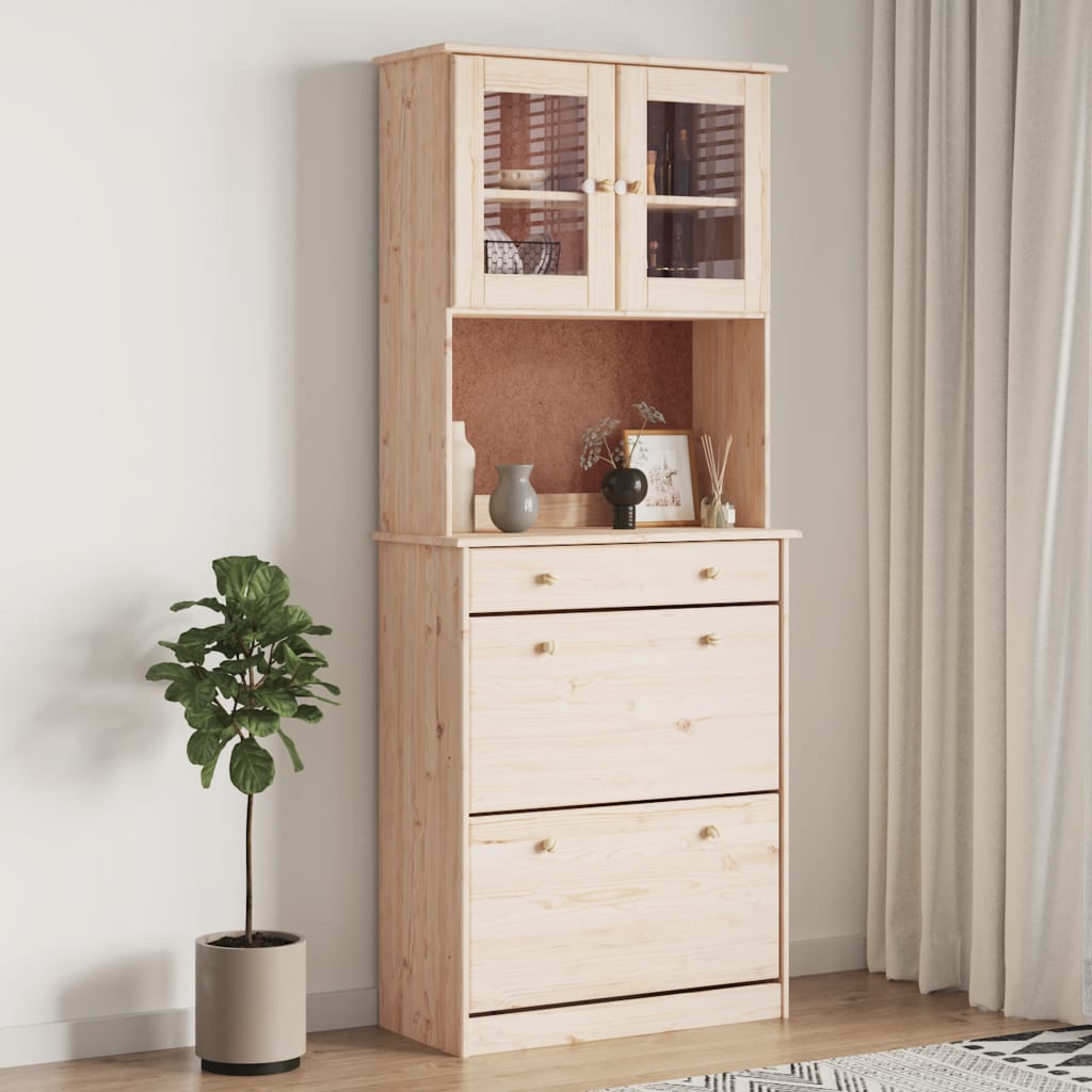 Highboard ALTA 77x35x188 cm Solid Wood Pine - The Home Maker