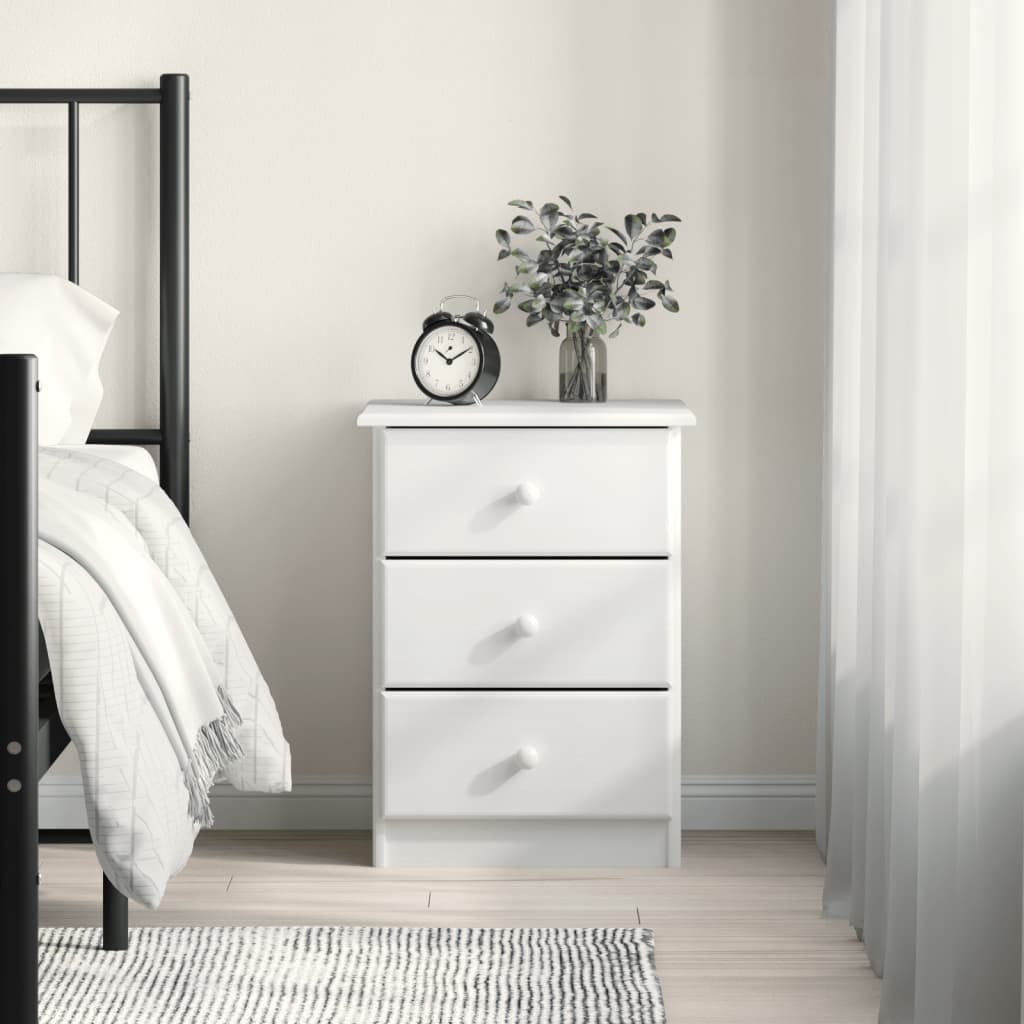 Bedside Table - KNOX Nightstand White 41cm - Merlin Deals