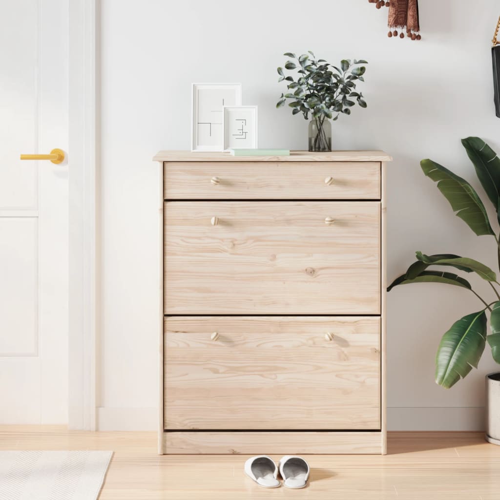Shoe Cabinet ALTA 77x35x96 cm Solid Wood Pine - Millennium Furniture