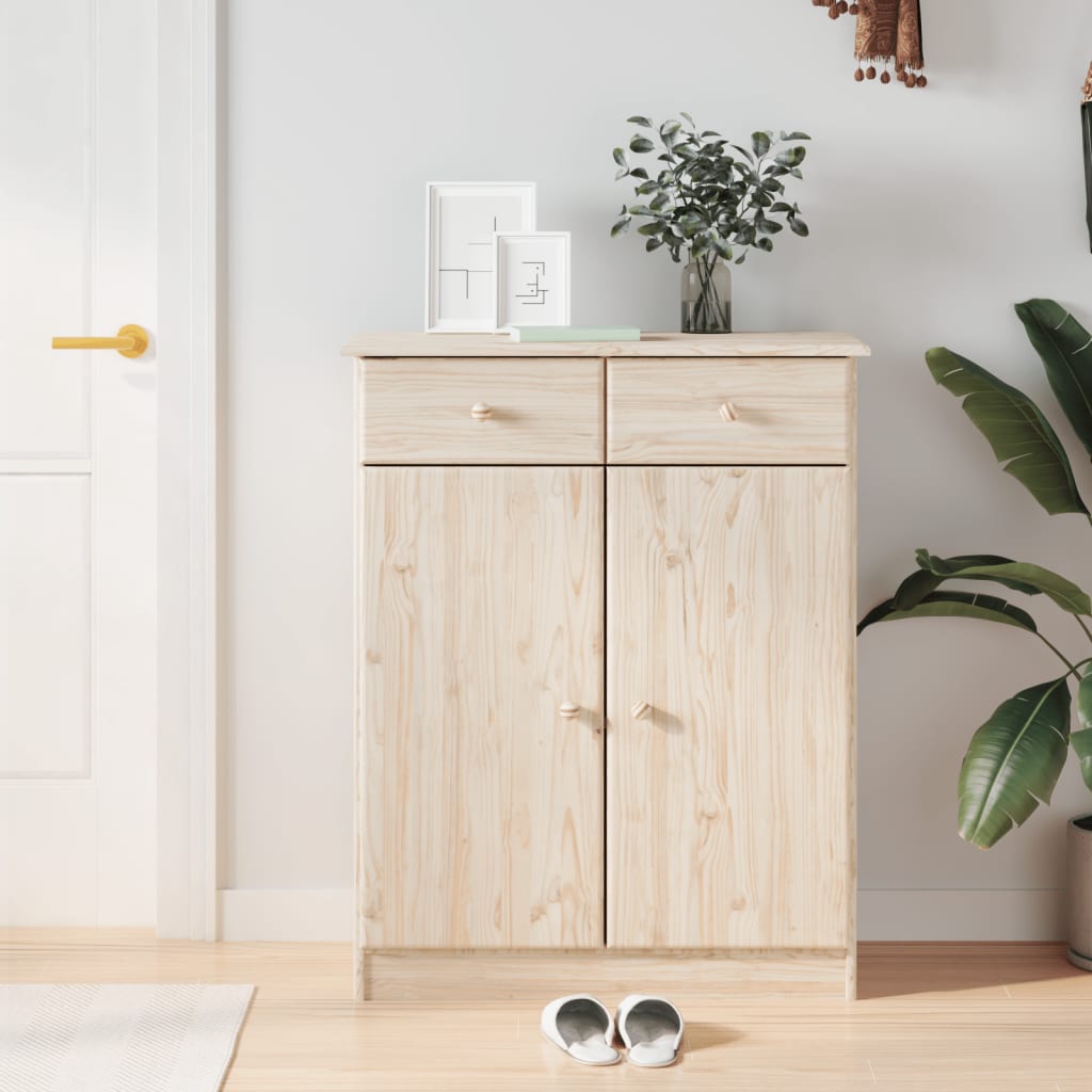Shoe Cabinet ALTA 77x35x96 cm Solid Wood Pine - Brittle & Co
