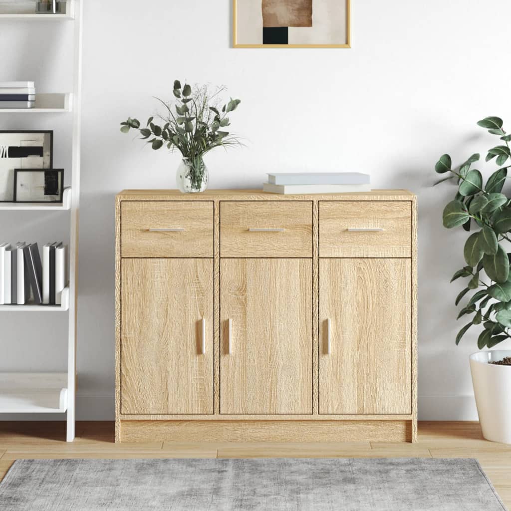 Sideboard Sonoma Oak 91x28x75 cm Engineered Wood - Merlin Deals