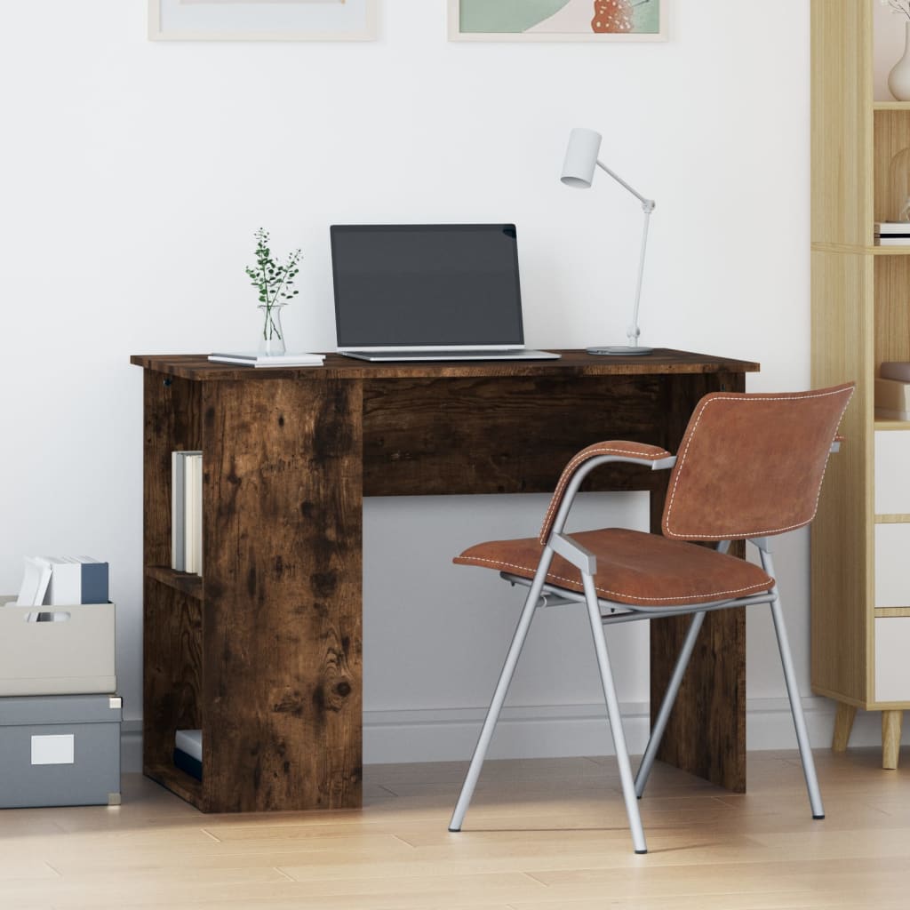 Desk Smoked Oak 100x55x75 cm Engineered Wood - Casper Homes