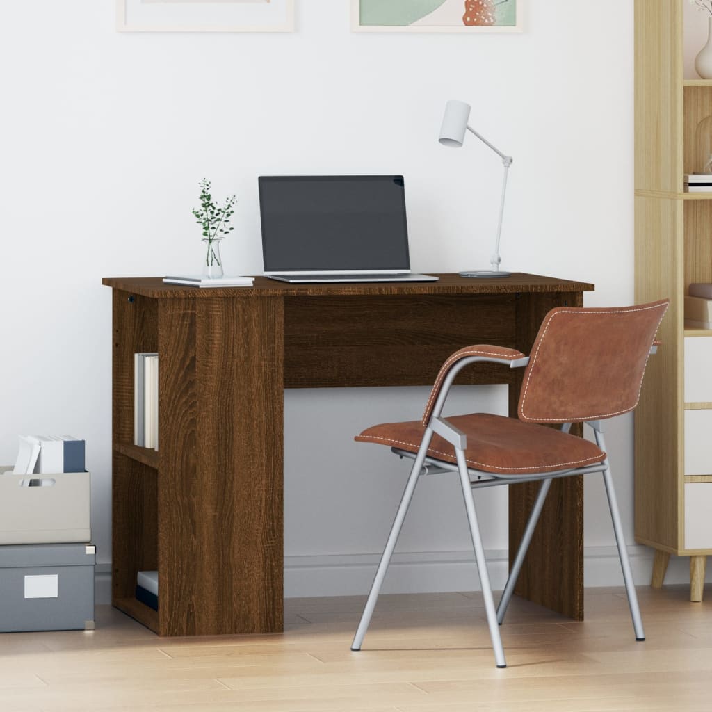 Desk Brown Oak 100x55x75 cm Engineered Wood - Tyrell & Tyrell