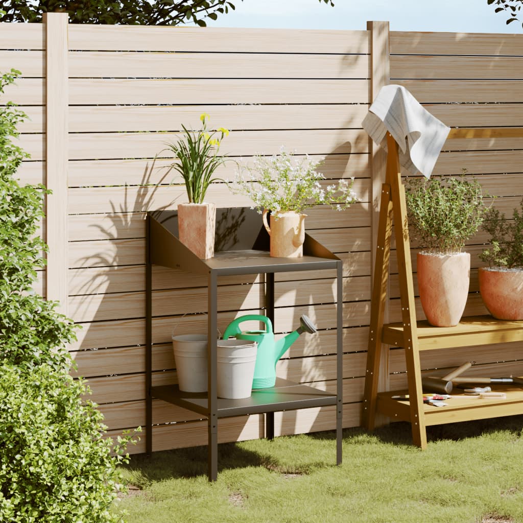 Plant Stand Anthracite 56.5x54.5x100 cm Galvanised Steel - Unbeatable Bargains