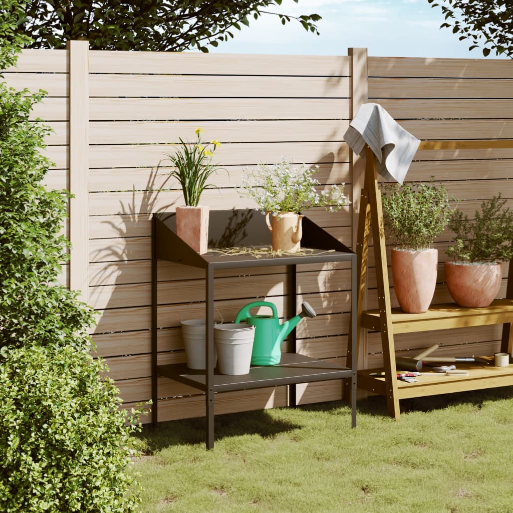 Plant Stand Anthracite 75.5x54.5x100 cm Galvanised Steel - The Home Maker