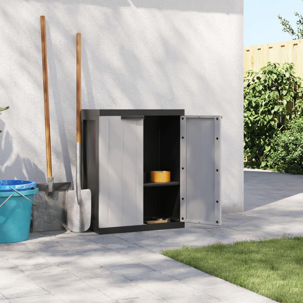 Outdoor Storage Cabinet Grey and Black 65x37x85 cm PP - Direct Imports