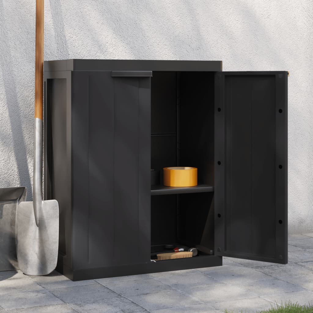 Outdoor Storage Cabinet Black 65x37x85 cm PP - Brittle & Co
