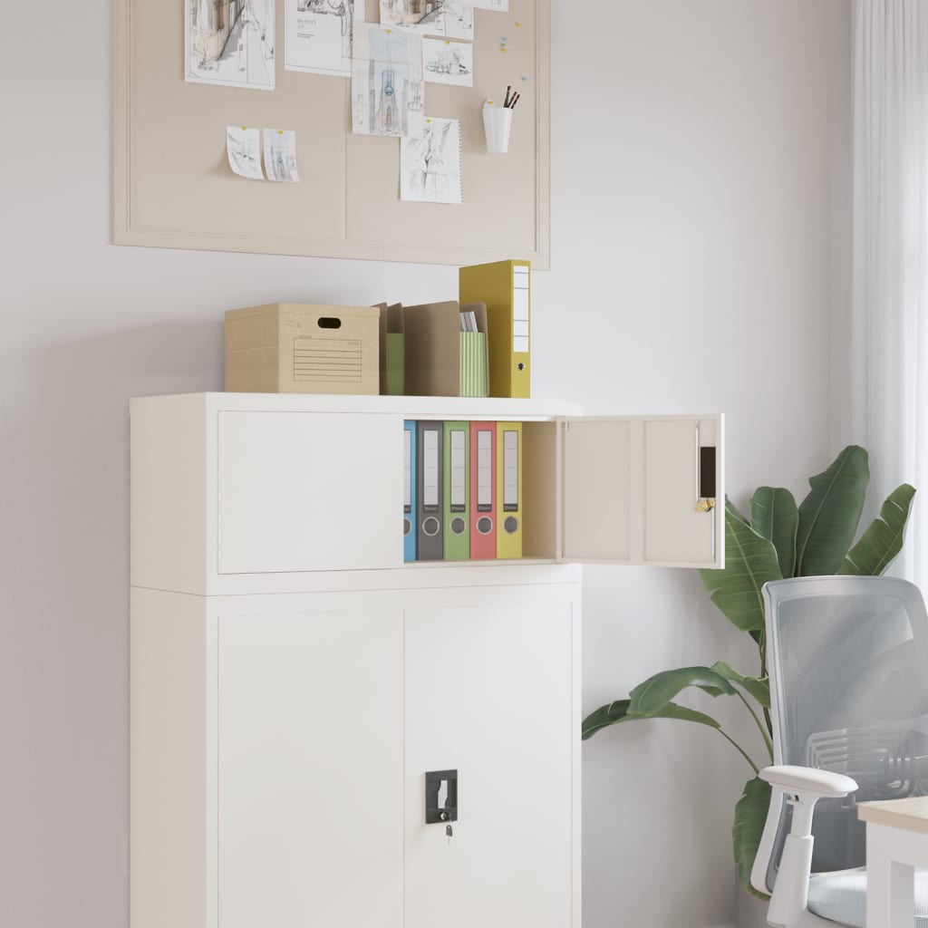 File Cabinet White 90x40x40 cm Steel - Casper Homes