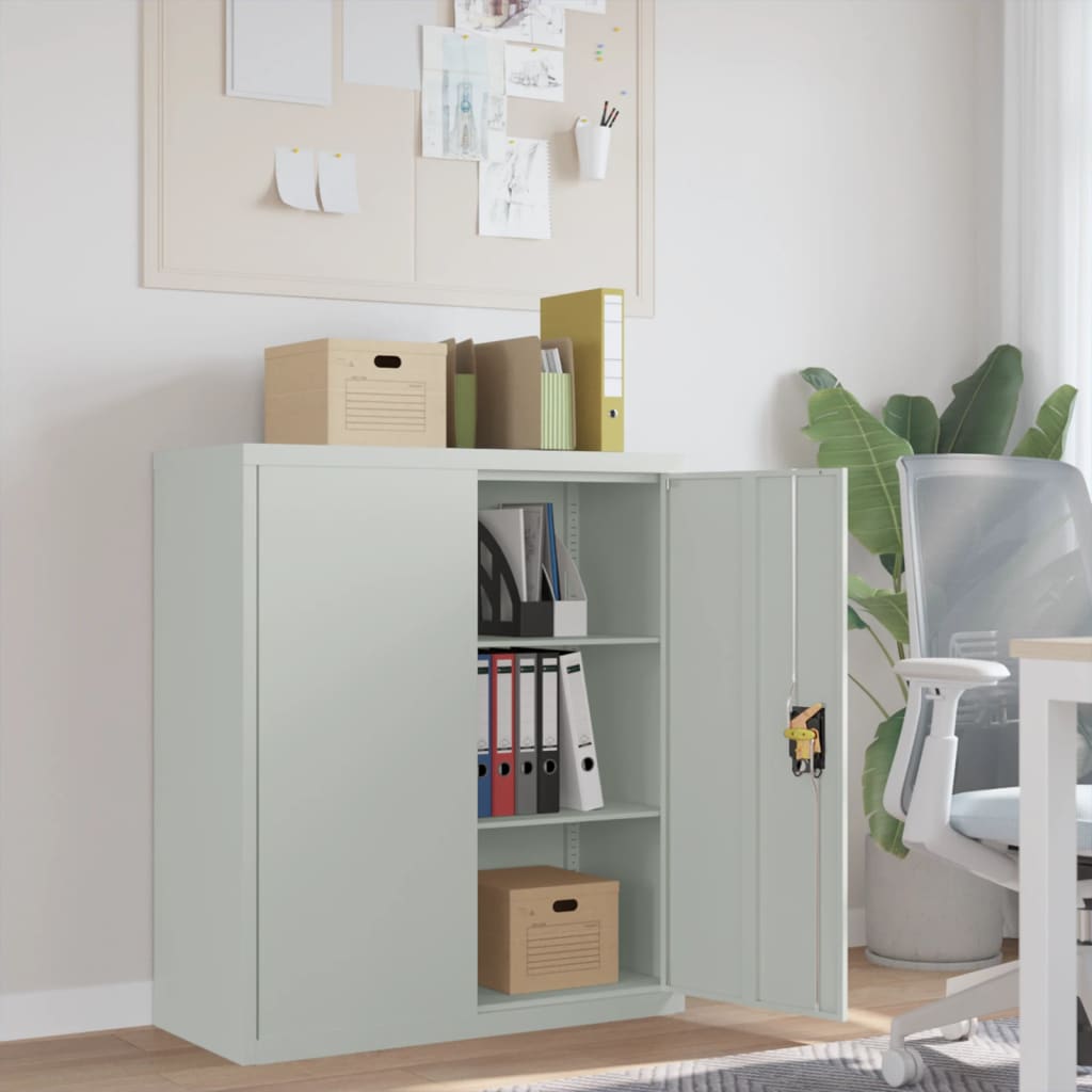 File Cabinet Light Grey 90x40x105 cm Steel - Casper Homes