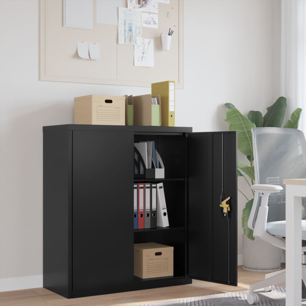 File Cabinet Black 90x40x105 cm Steel - Merlin Deals
